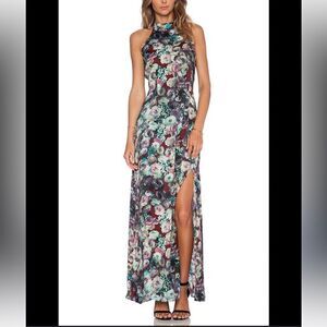 Revolve Tularose Halter Maxi Dress Floral with Slit
